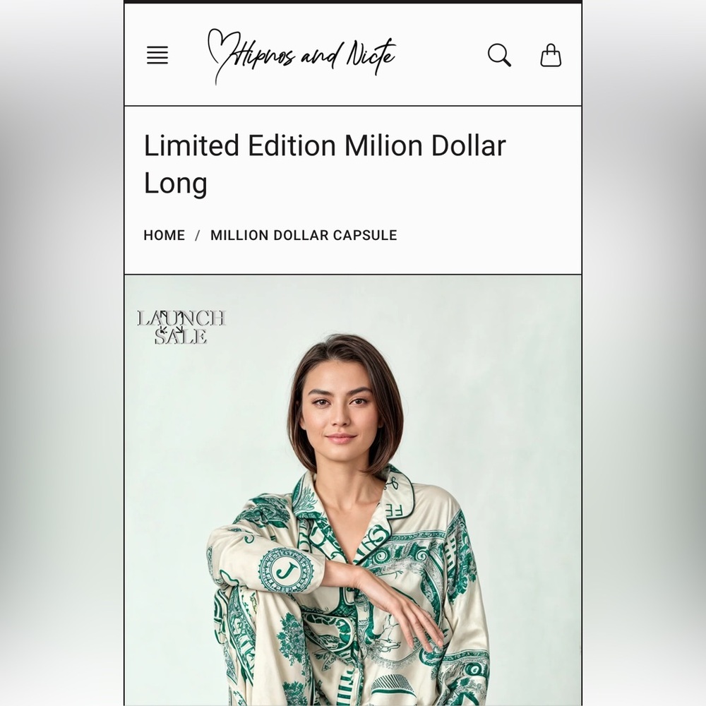 NWT Hipnos and Nicte - Million Dollar Long Pajama Set